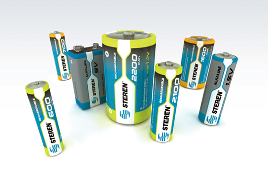 Steren GP Batteries package design by Hibriden