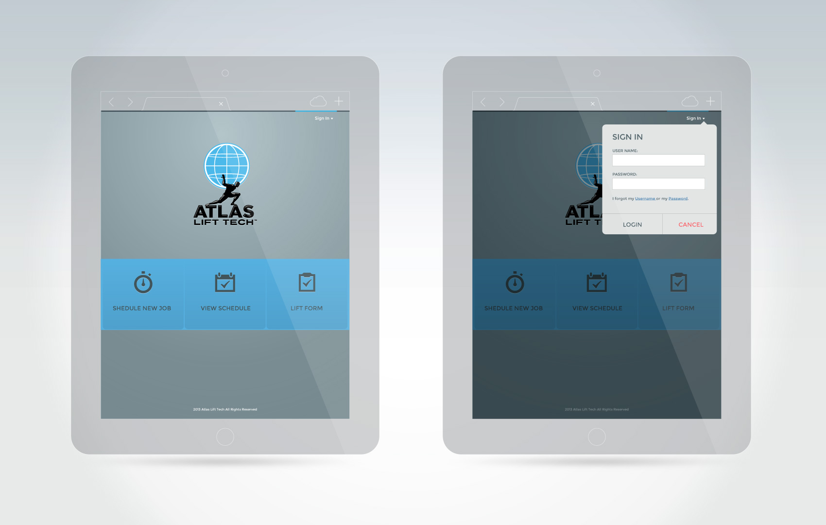 Interface Design for Atlas Lift Tech