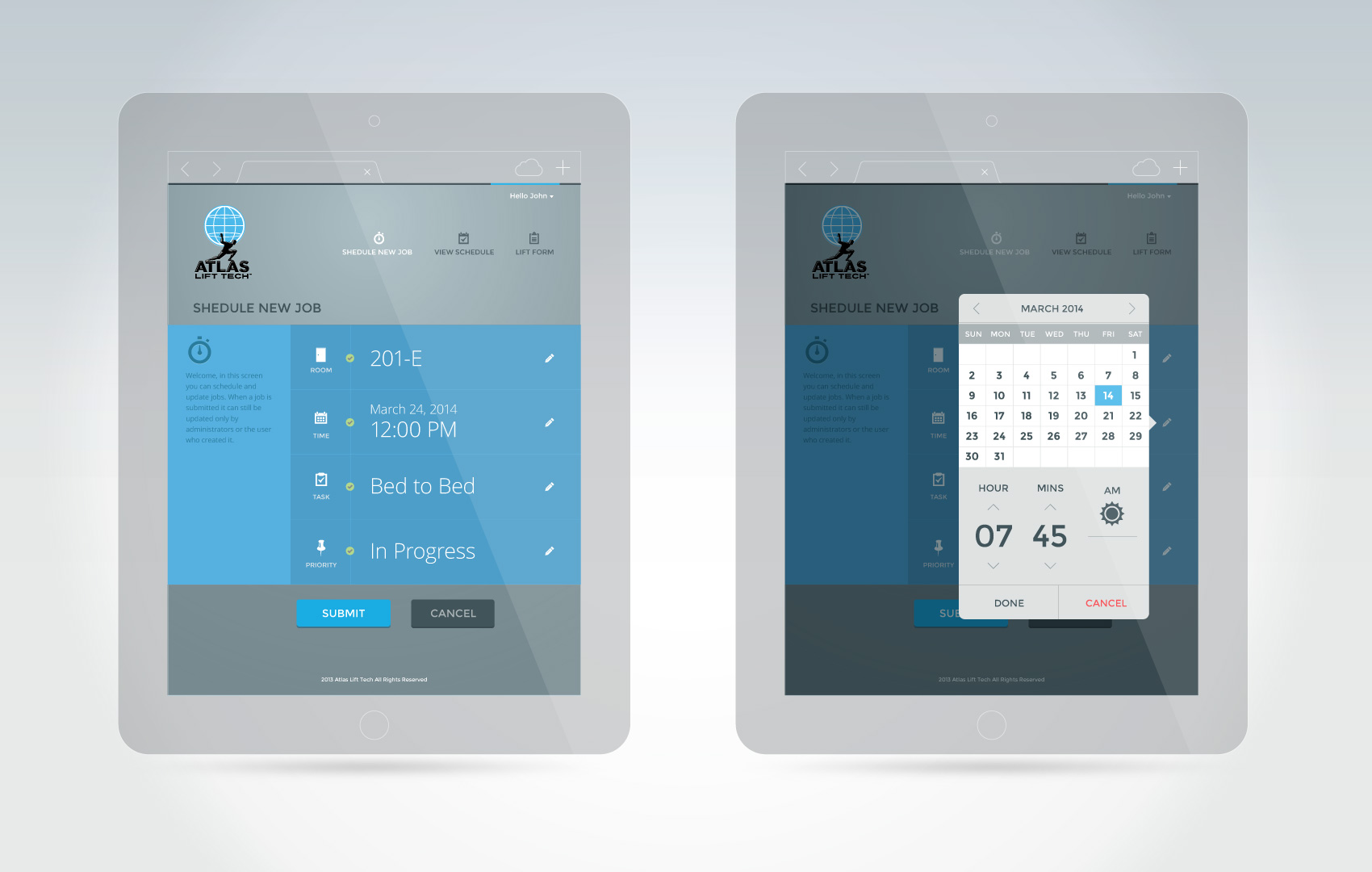 Interface Design for Atlas Lift Tech