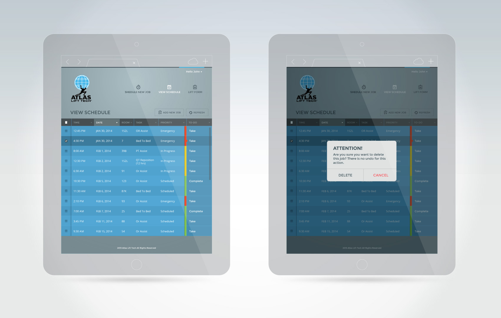 Interface Design for Atlas Lift Tech