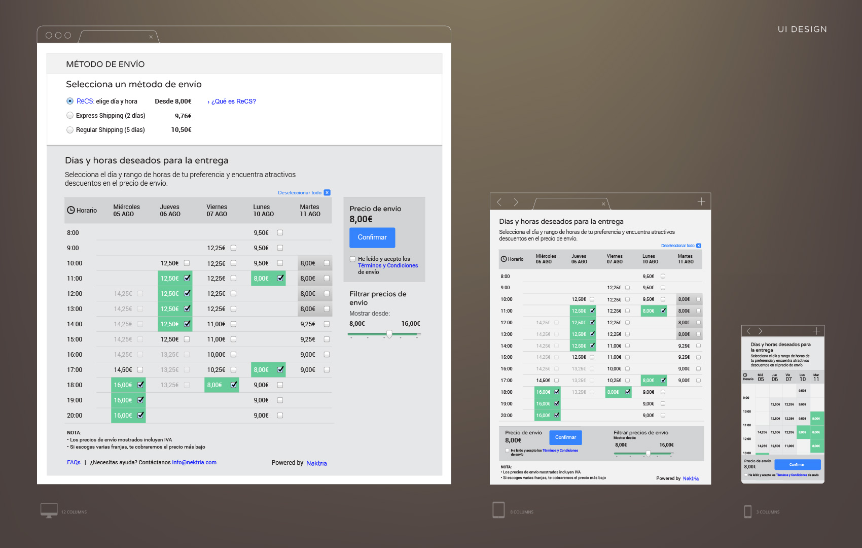 Responsive design screen